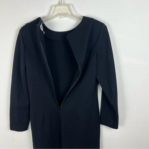 Vintage Knit Wool Black Dress Career Office Professional Small Chic Classic - Picture 6 of 13